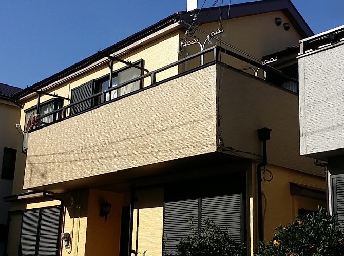 東京都足立区戸建て住宅の外壁塗装・屋根塗装・バルコニー防水工事の施工事例