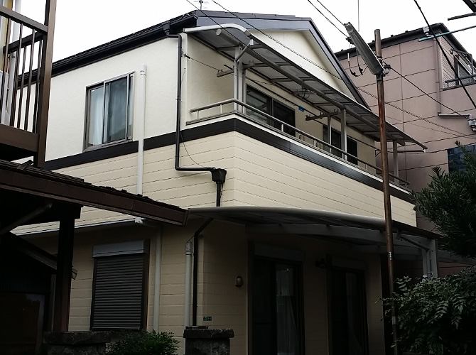 東京都葛飾区戸建住宅の外壁塗装・シール工事の施工事例