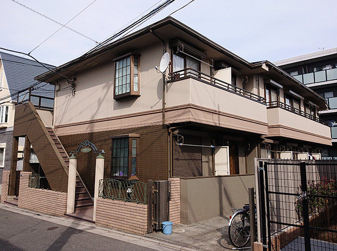 東京都板橋区2階建アパートの外壁塗装・屋根塗装工事の施工事例