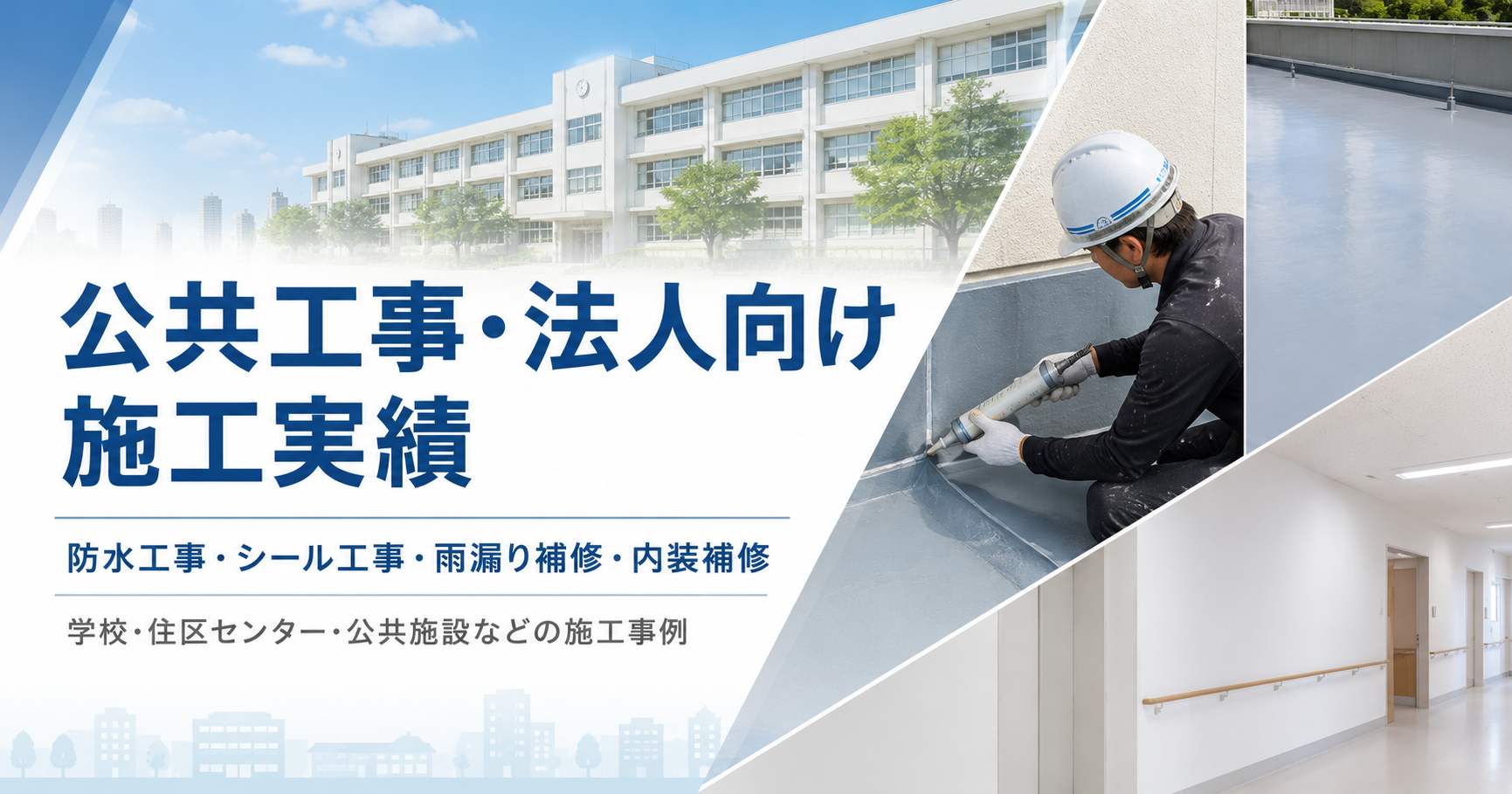 公共工事・法人向け施工実績|防水・シール・補修工事|株式会社丸巧