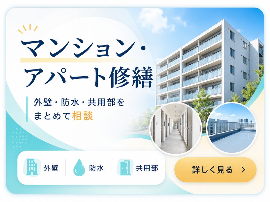 マンション・アパート修繕 外壁 防水 共用部をまとめて相談