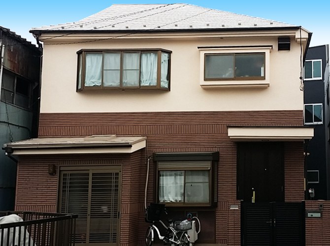 東京都葛飾区の住宅で外壁・屋根とも遮熱塗料で塗り替え｜サーモアイウォールSiとサーモアイSi