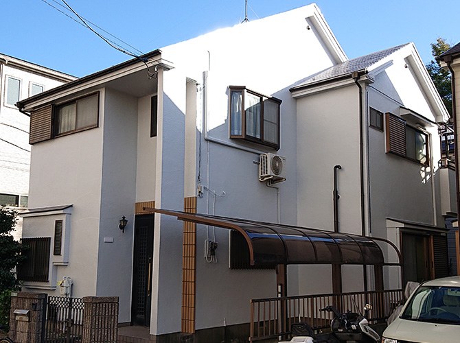 東京都足立区の2階建住宅で外壁塗装・屋根塗装|パーフェクトトップとサーモアイSi