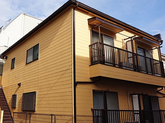 東京都中野区の2階建てアパートで外壁塗装・屋根塗装｜パーフェクトトップとサーモアイSi