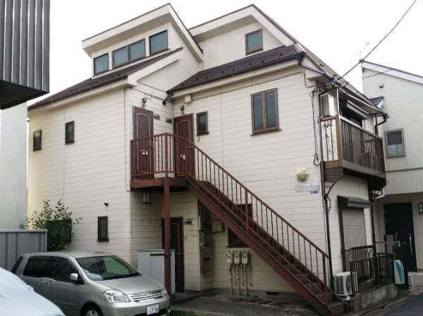 東京都葛飾区（アパート） 鉄部・外階段・外壁塗装・屋根工事 施工前