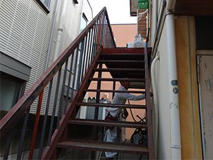 東京都目黒区（アパート） 長尺シート・鉄部・外階段工事 施工前