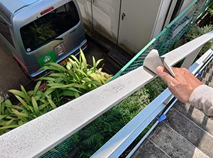 東京都渋谷区（ビル） 長尺シート工事・鉄部・外階段塗装 施工中