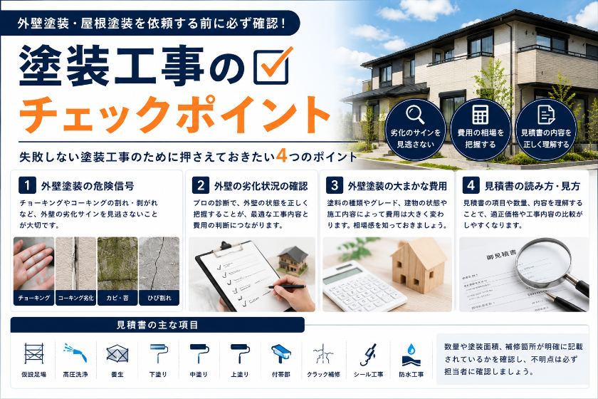 塗装工事のチェックポイント|外壁塗装・屋根塗装を依頼する前の確認項目|株式会社丸巧